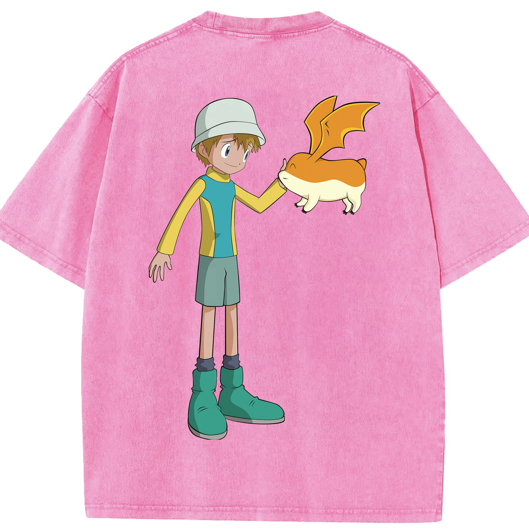 （画像用） Digimon デジタルモンスター/デジモン 綿100% ヴィンテージ風 半袖Tシャツ（背面プリント）